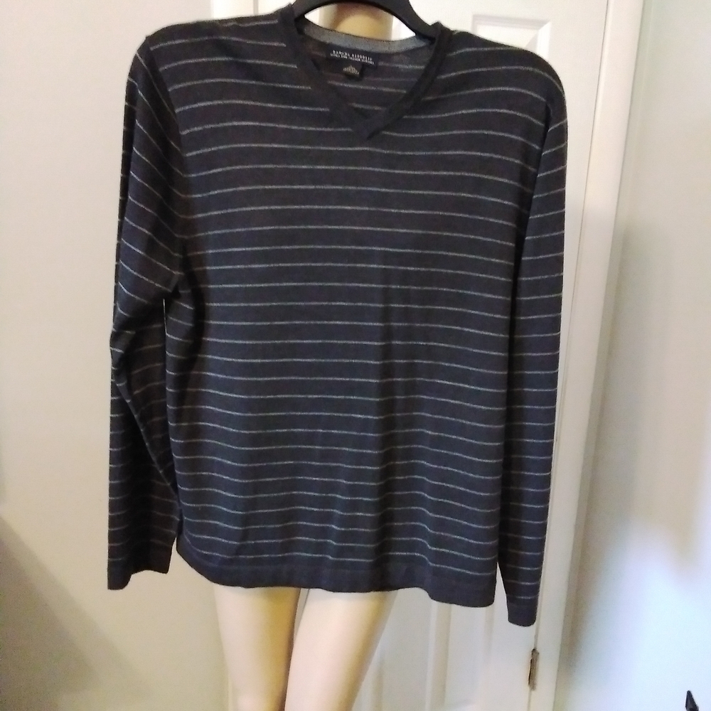 Banana Republic Charcoal and Light Gray V-Neck Sweater